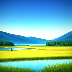 Idyllic Sunset over Rolling Countryside