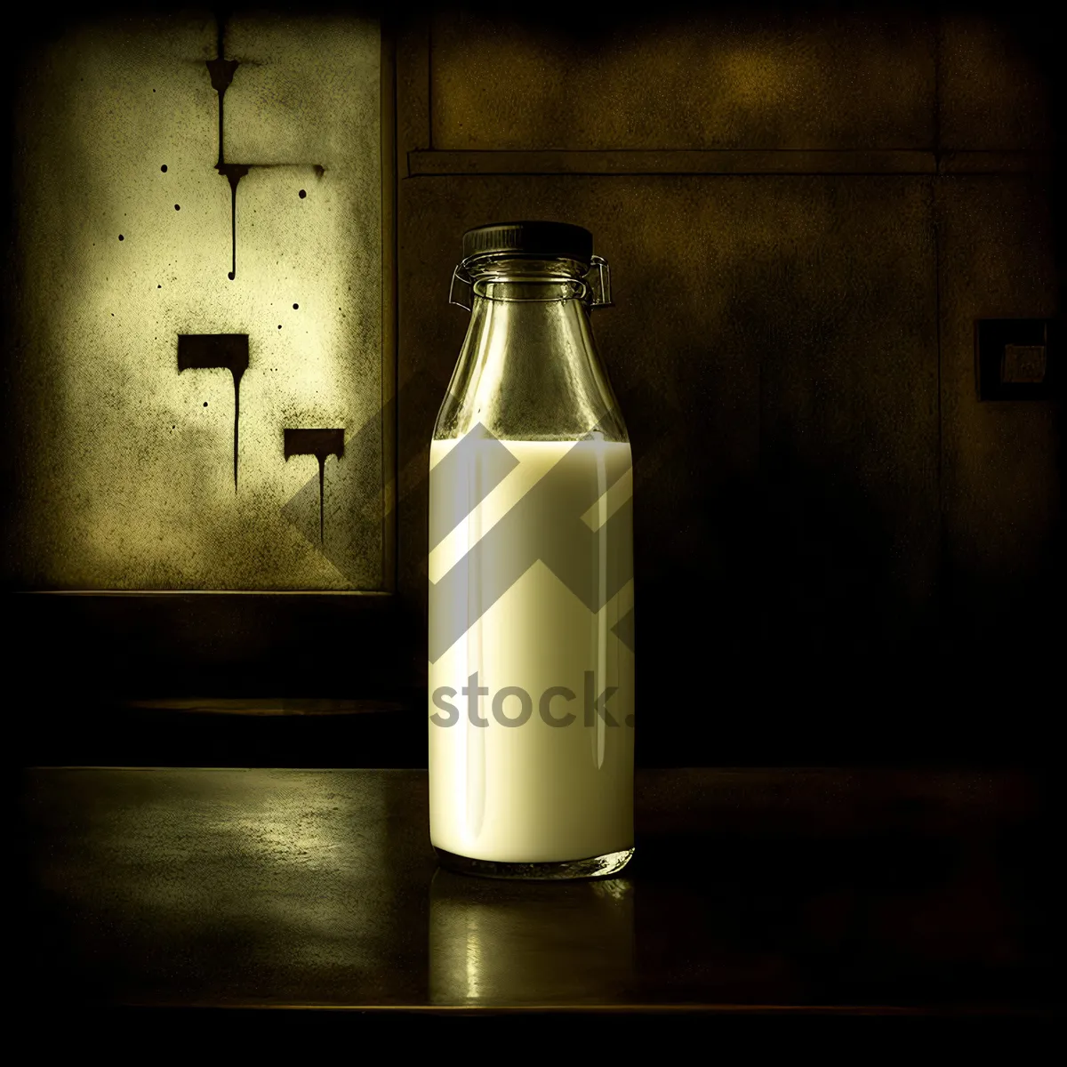Picture of Glass Milk Bottle with Saltshaker Cap