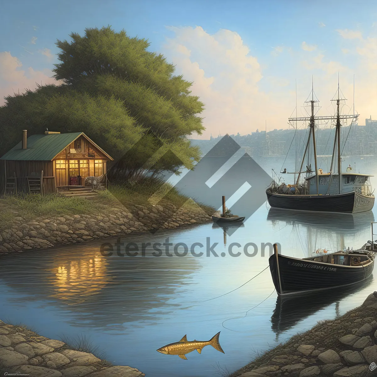 Picture of Harbor Haven: Waterfront Boathouse Retreat by the Sea