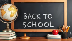 Blackboard with chalk in classroom