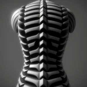 Transparent 3D X-ray of Inflamed Spine in Torso