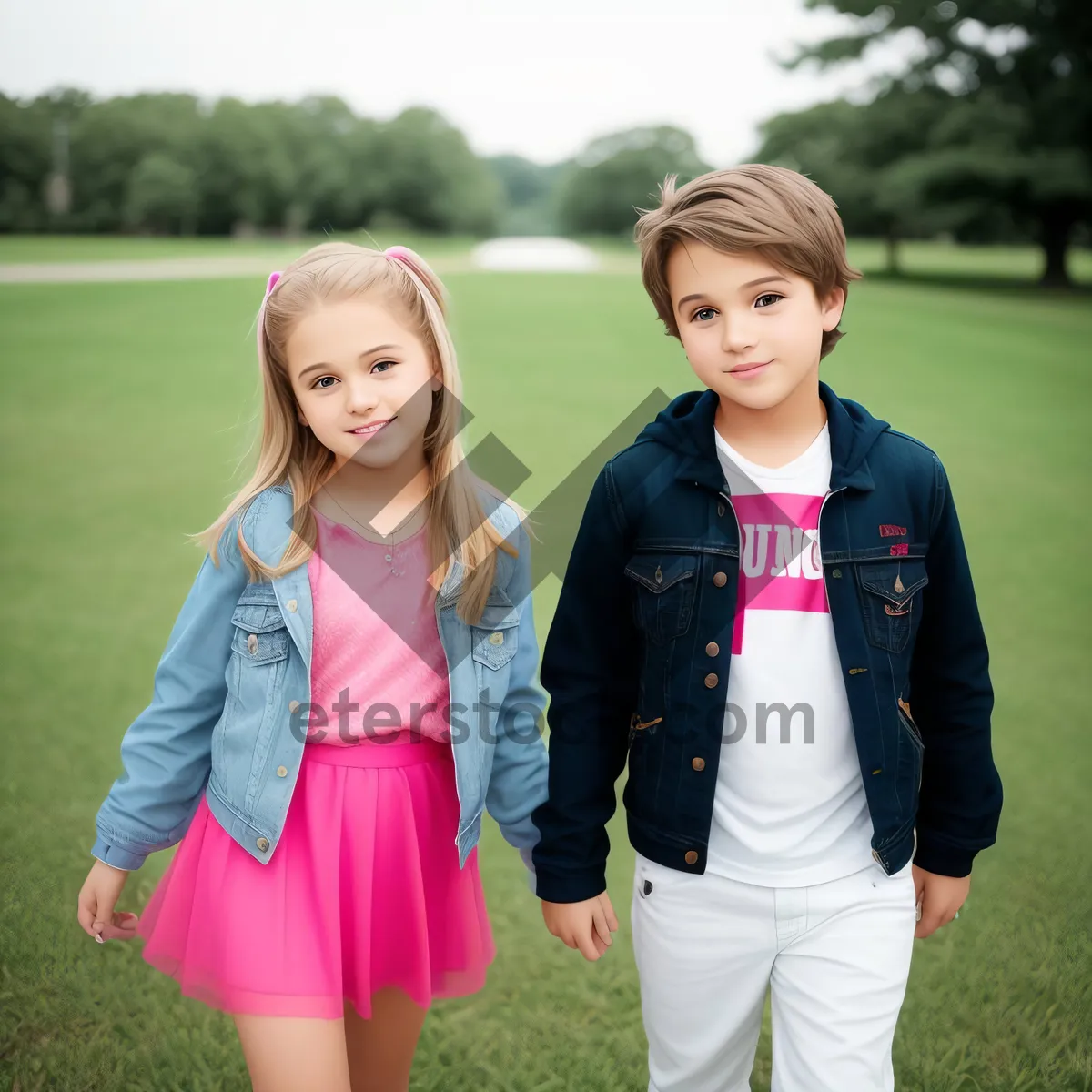 Picture of Happy Family Enjoying Summer Fun at the Park