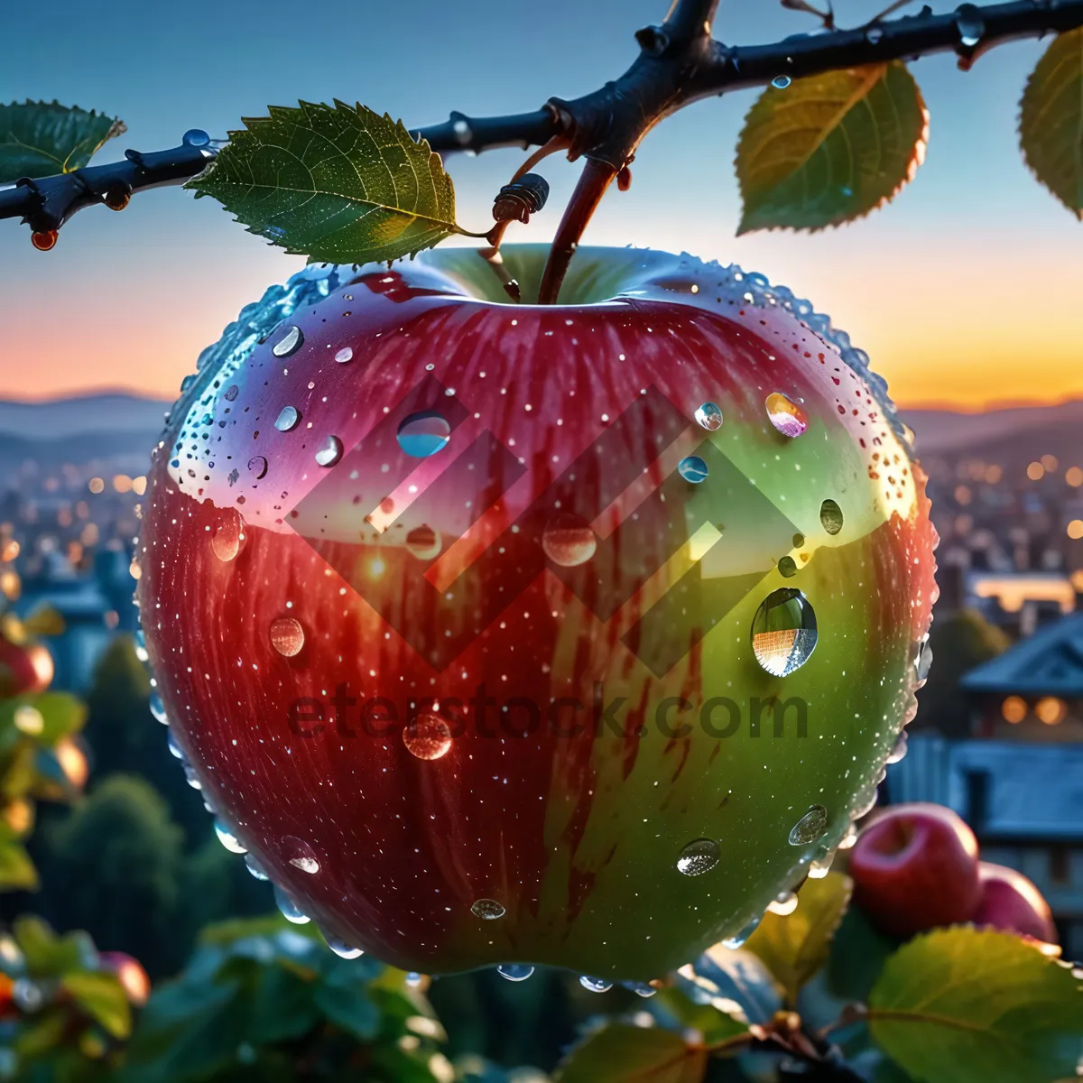Picture of Fresh and delicious red apple for the holidays