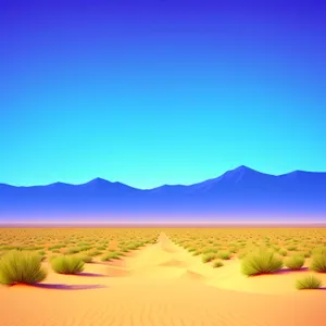 Idyllic Countryside Landscape with Rolling Meadows and Clear Blue Sky
