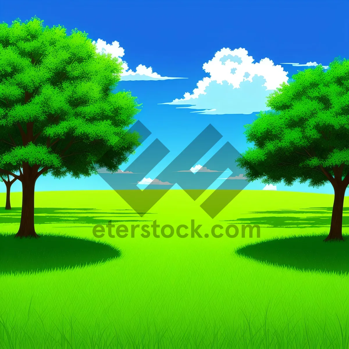 Picture of Vibrant Summer Meadow Under Clear Skies