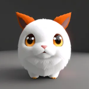 Fluffy Bunny in Cartooon Style