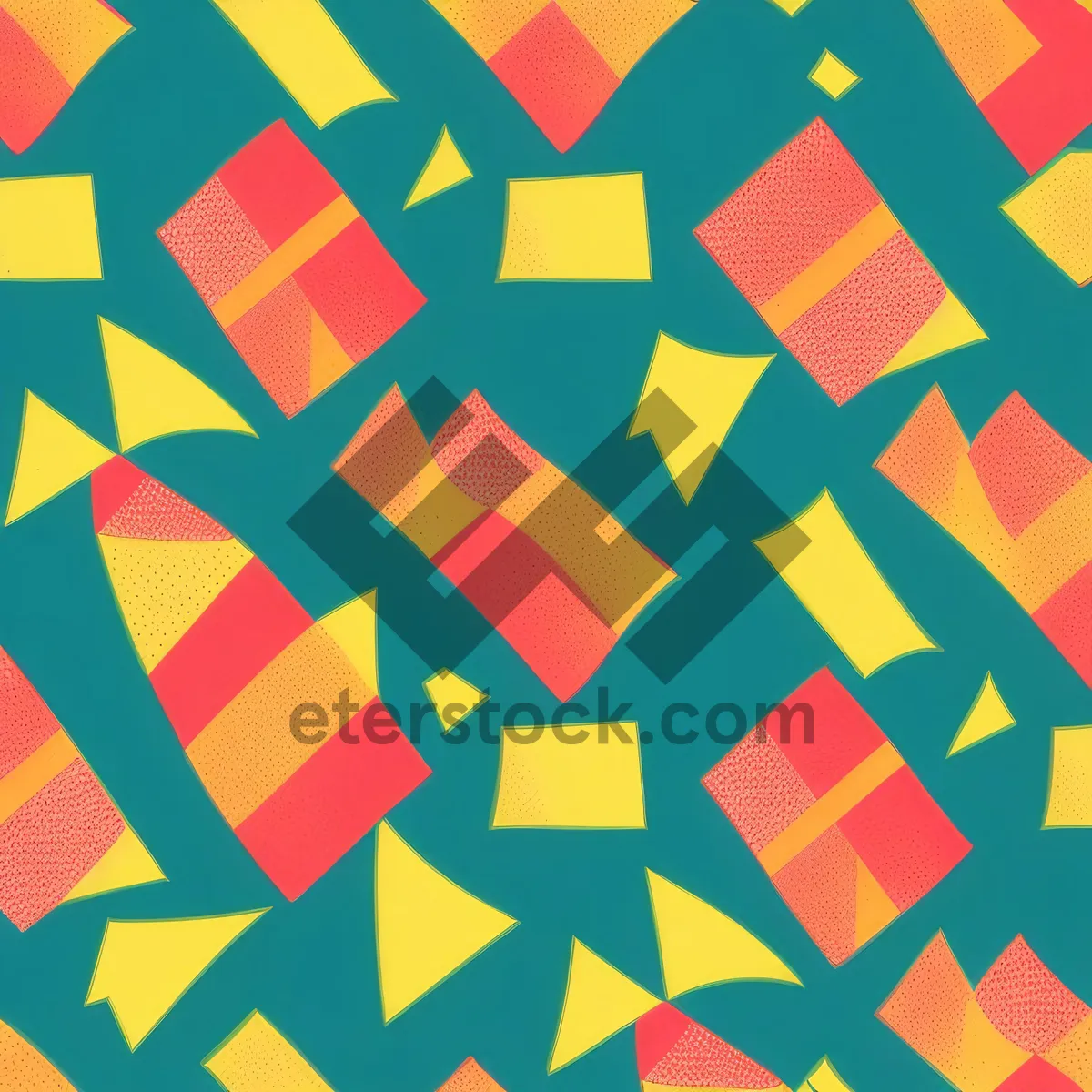 Picture of Colorful geometric seamless square mosaic background