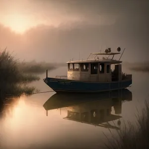 Oceanic Bliss: Serene Ship Sailing into Harbor