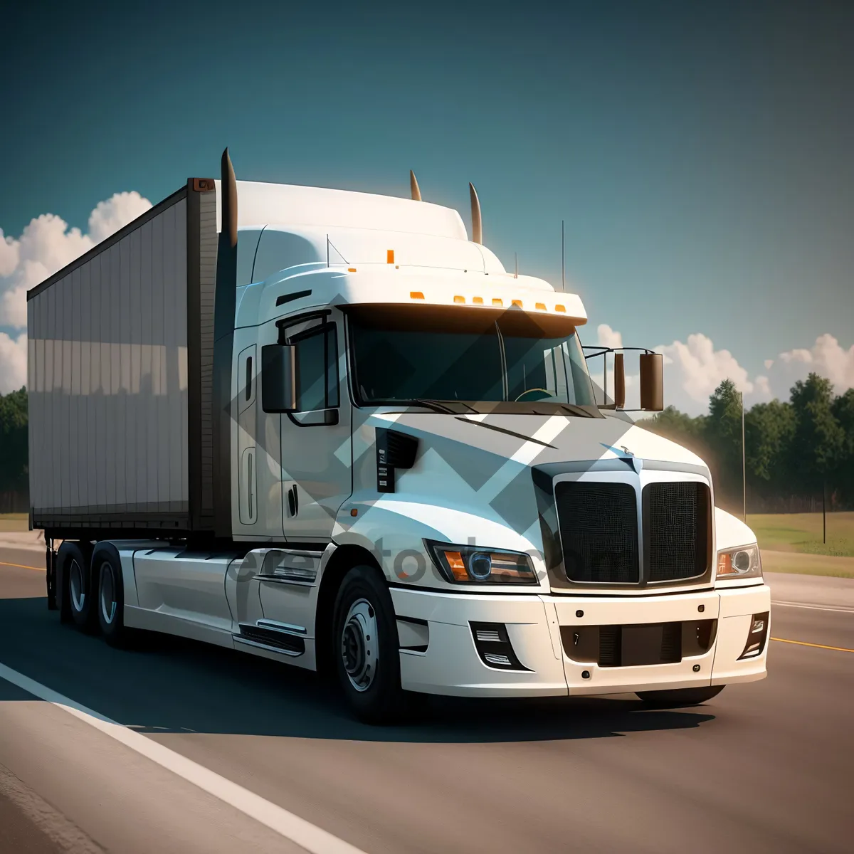 Picture of Highway Haul: Fast Freight Truck Speeding on the Road