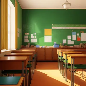 Modern Classroom Interior with Contemporary Furniture