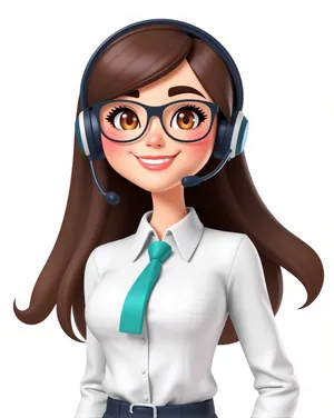 Cartoon drawing of person wearing goggles