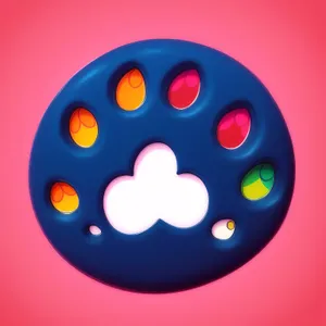 Shiny Polka Dot Circle Web Button