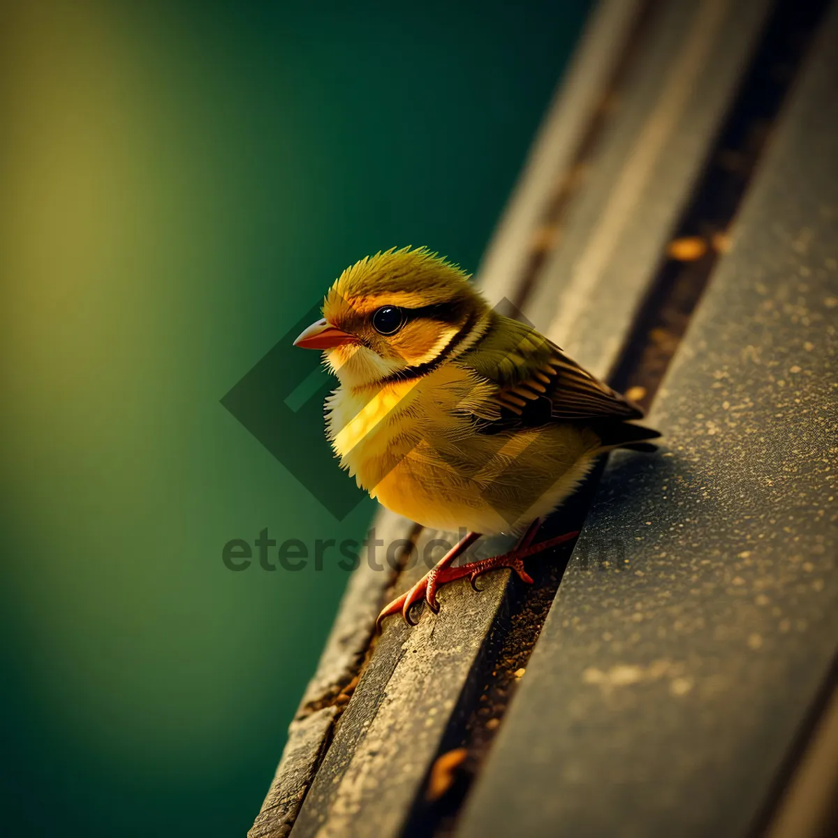 Picture of Vibrant Goldfinch perched on tree branch