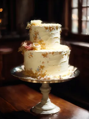 Delicious Wedding Cake with Creamy Frosting
