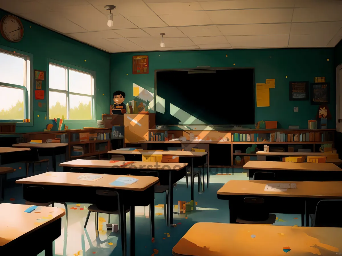 Picture of Modern office interior with luxury furniture and lighting.