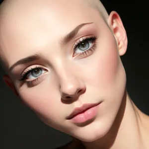 Glamorous Close-Up Portrait of Attractive Model with Beautiful Makeup and Flawless Skin.