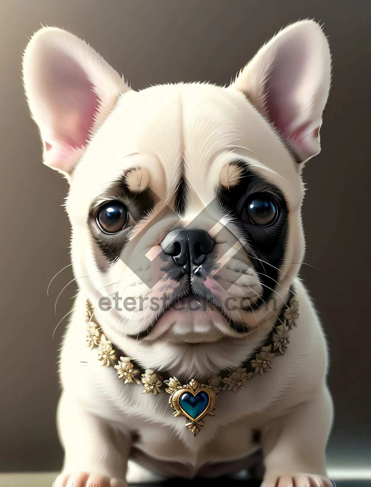 Picture of Wrinkled Terrier Bulldog Puppy - Adorable Studio Portrait