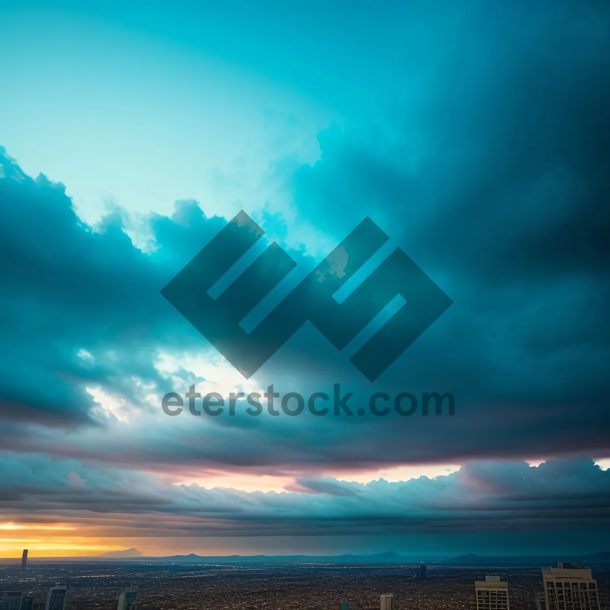 Picture of Vibrant Sunset Over Coastal Horizon