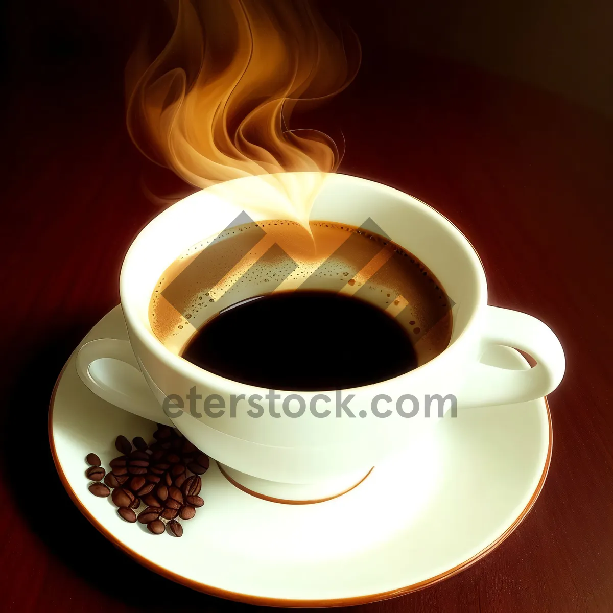 Picture of Espresso Cup: Aromatic Morning Beverage in Saucer