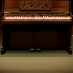 Antique Harpsichord in Upright Position Music Room