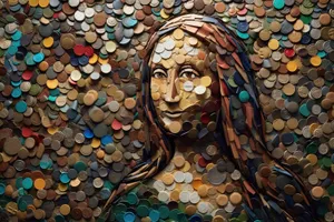 Colorful mosaic art on old electrical device