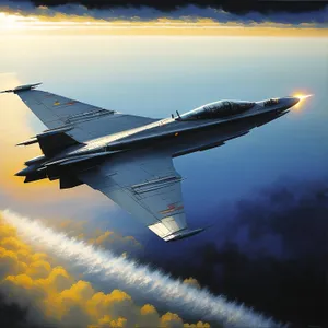 High-speed fighter jet soaring through the clouds