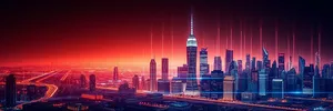 City Lights: Modern Business District Skyline at Night