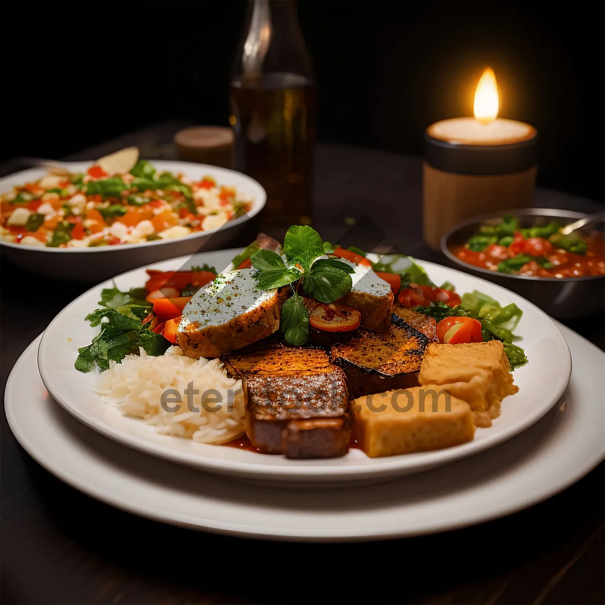 Picture of Delicious Gourmet Vegetable Salad with Cheese