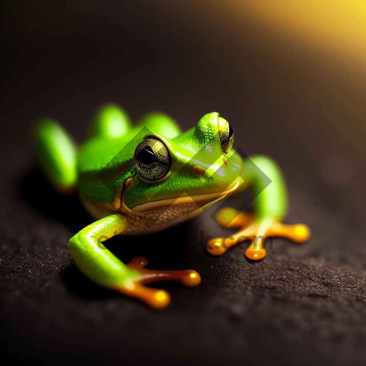 Picture of Vibrant Eyed Tree Frog Peeking Out