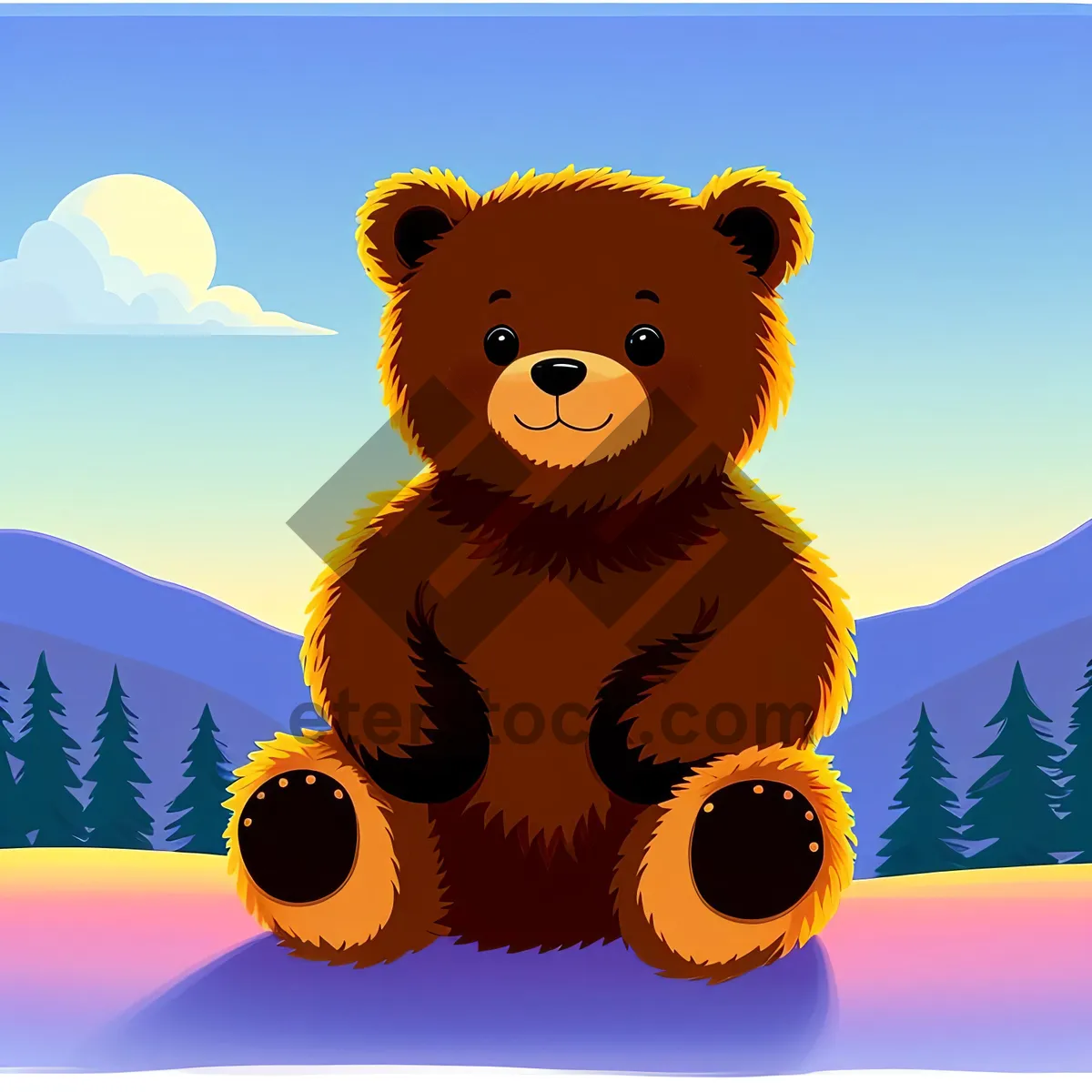 Picture of Furry Brown Teddy Bear: A Cute Childhood Gift