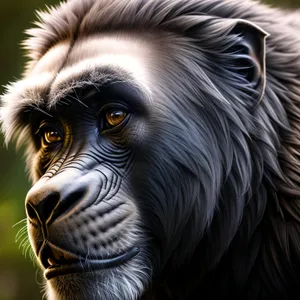 Wild Primate Portrait with Piercing Eyes