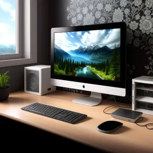 Modern Office Desktop Computer with Keyboard and Mouse