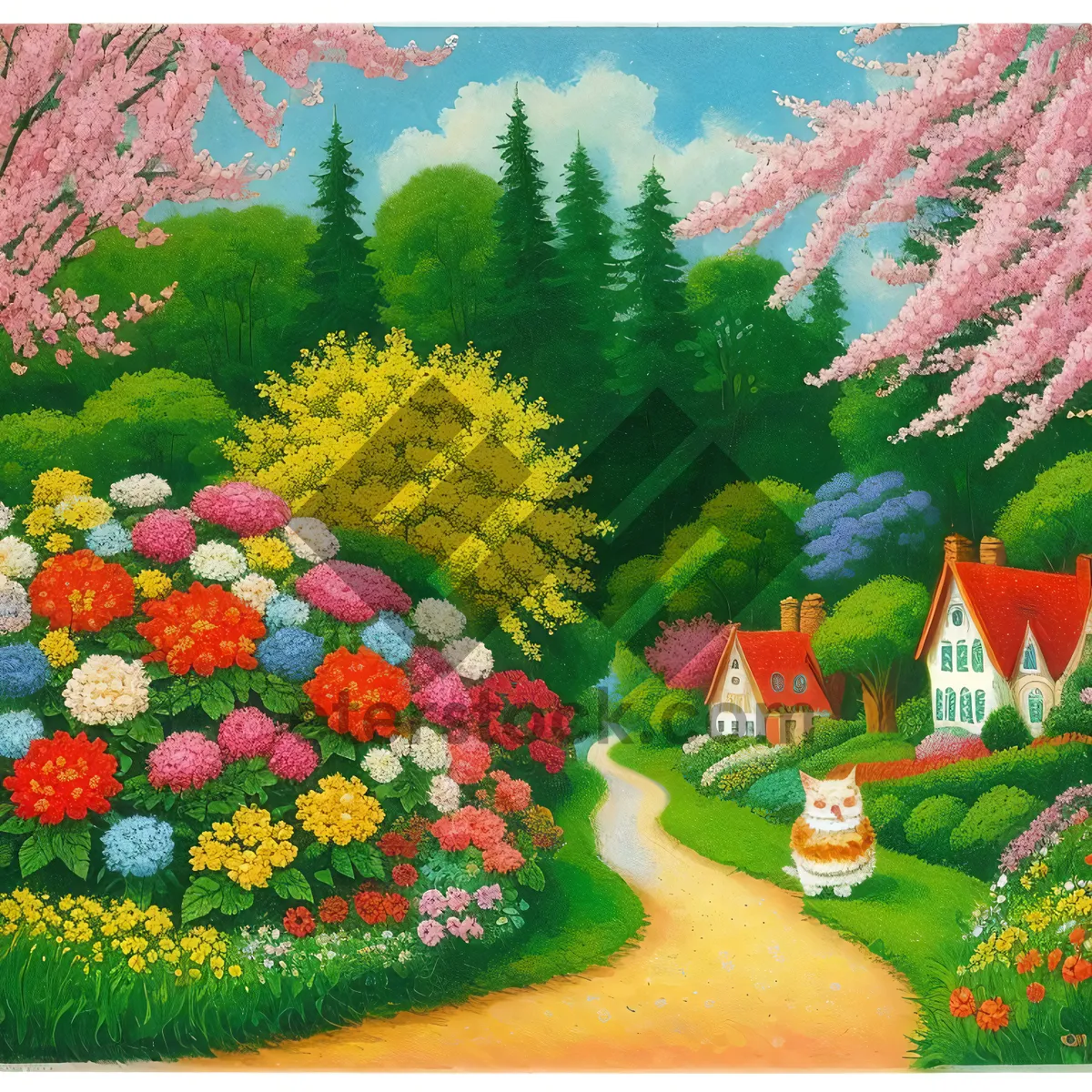 Picture of Colorful Flower Garden Jigsaw Puzzle Game