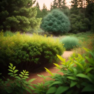 Serene Aquatic Forest in Lush Green Landscape