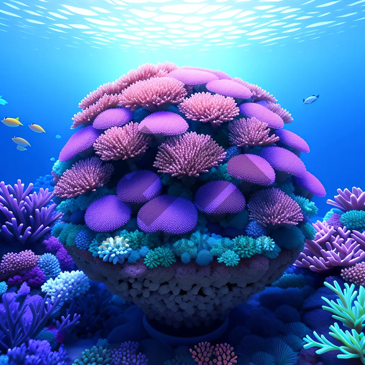 Picture of Colorful Sea Urchin on Coral Reef