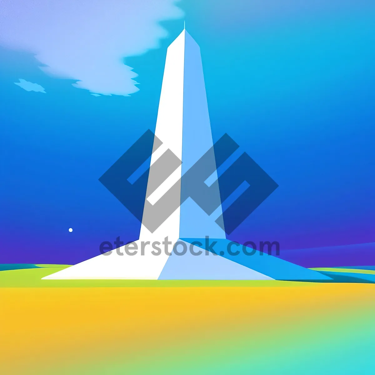 Picture of Graphic pyramid art design with symbolic sign