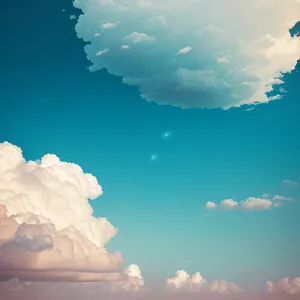 Vibrant summer skies with billowing cumulus clouds