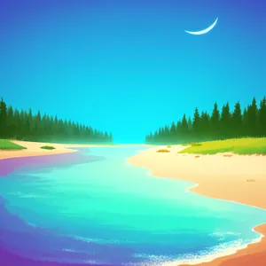 Golden Sunset over Tropical Beach