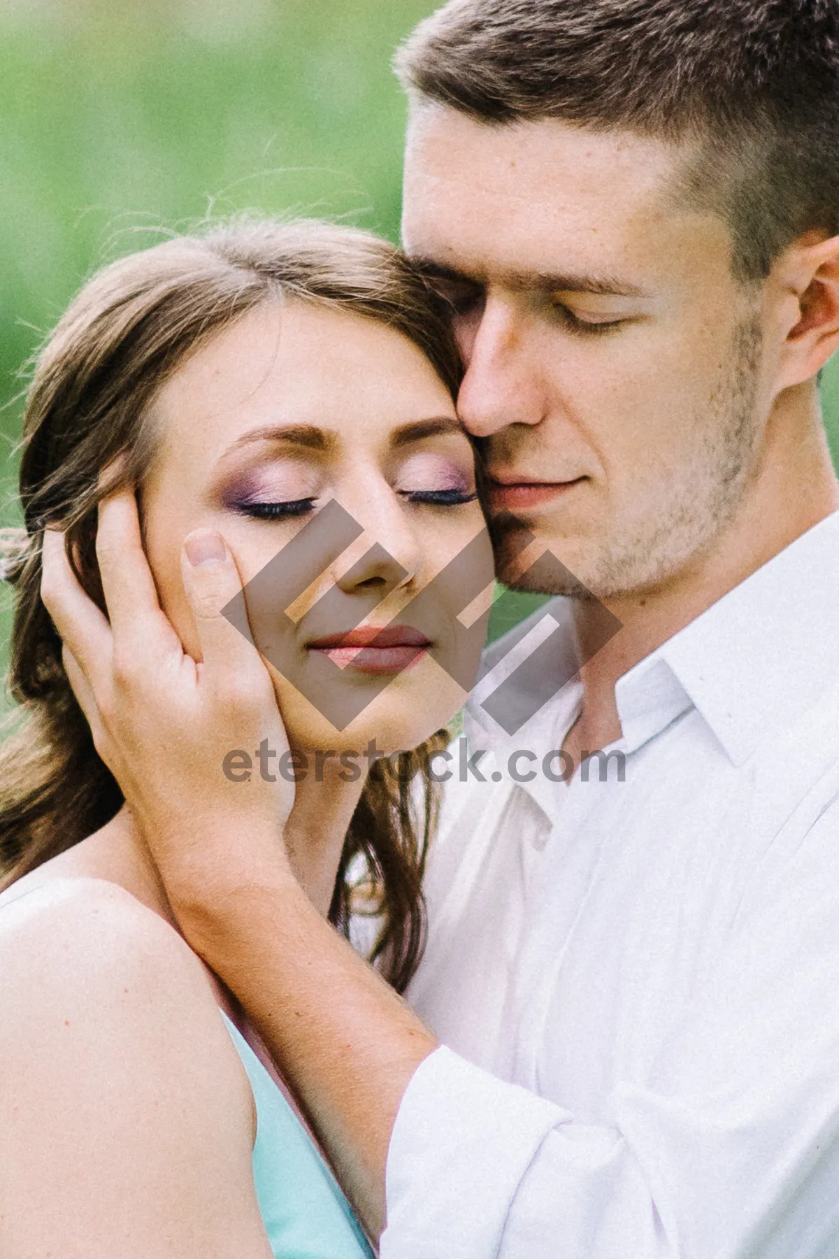 Picture of Happy Elderly Couple Smiling Outdoors in Love