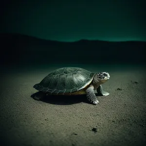Slow and Steady Shell Protection: Aquatic Turtle in Wildlife