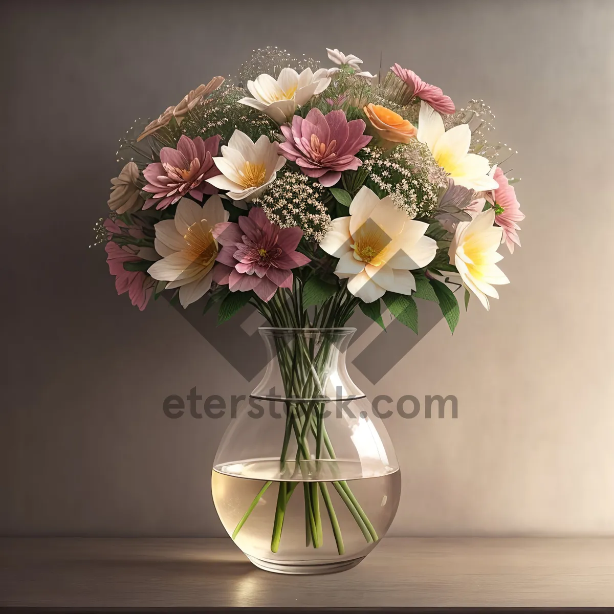 Picture of Romantic Floral Lampshade Arrangement