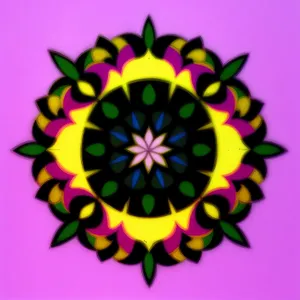 Sunflower Healing Art Graphic: Symbolic Lotus Decoration