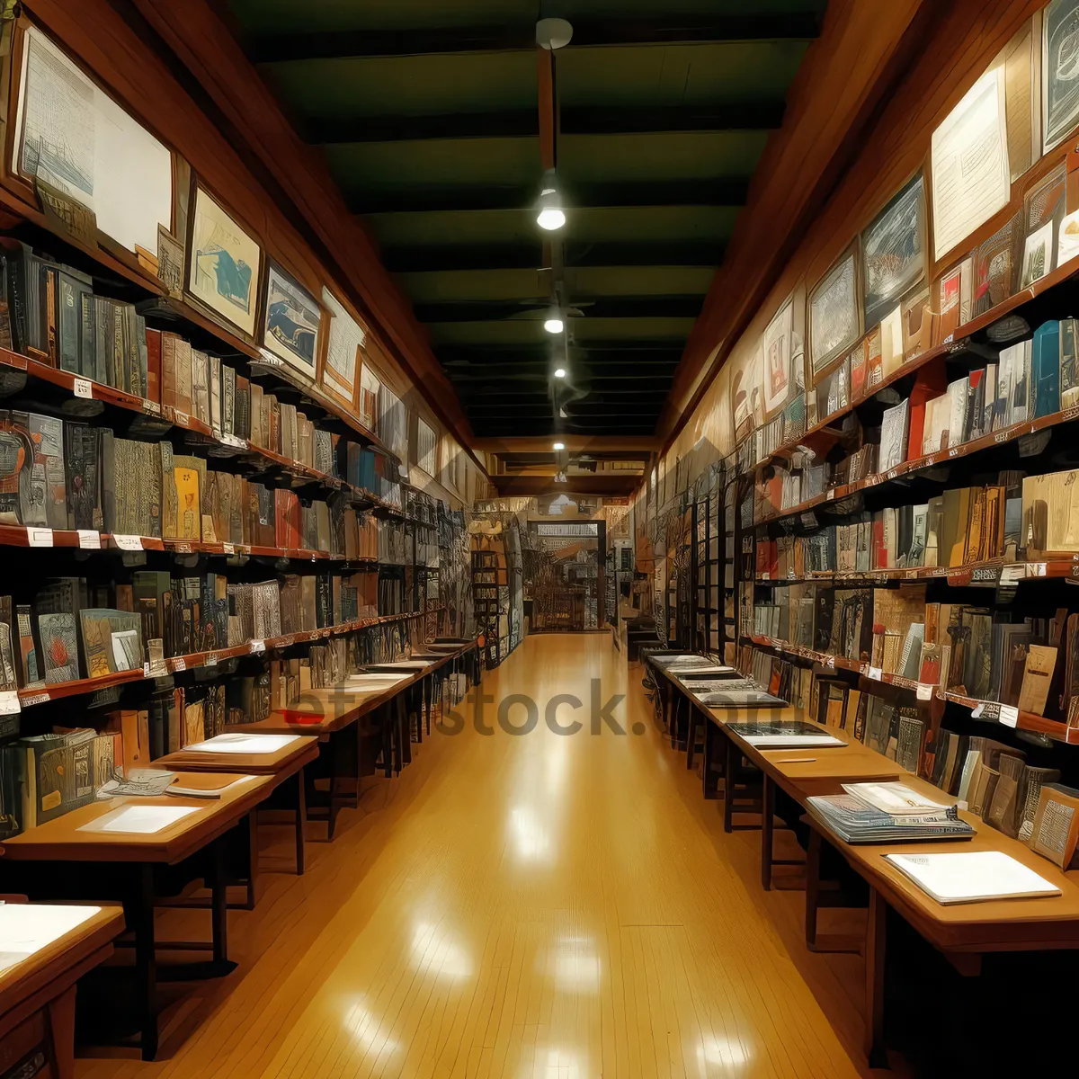 Picture of Knowledge Hub - Interior of a Book-Filled Library