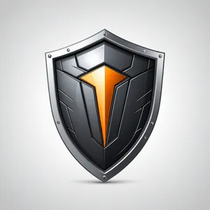 Shiny graphic shield symbol emblem icon.