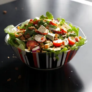 Fresh Vegetable Salad with Healthy Tomato Sauce