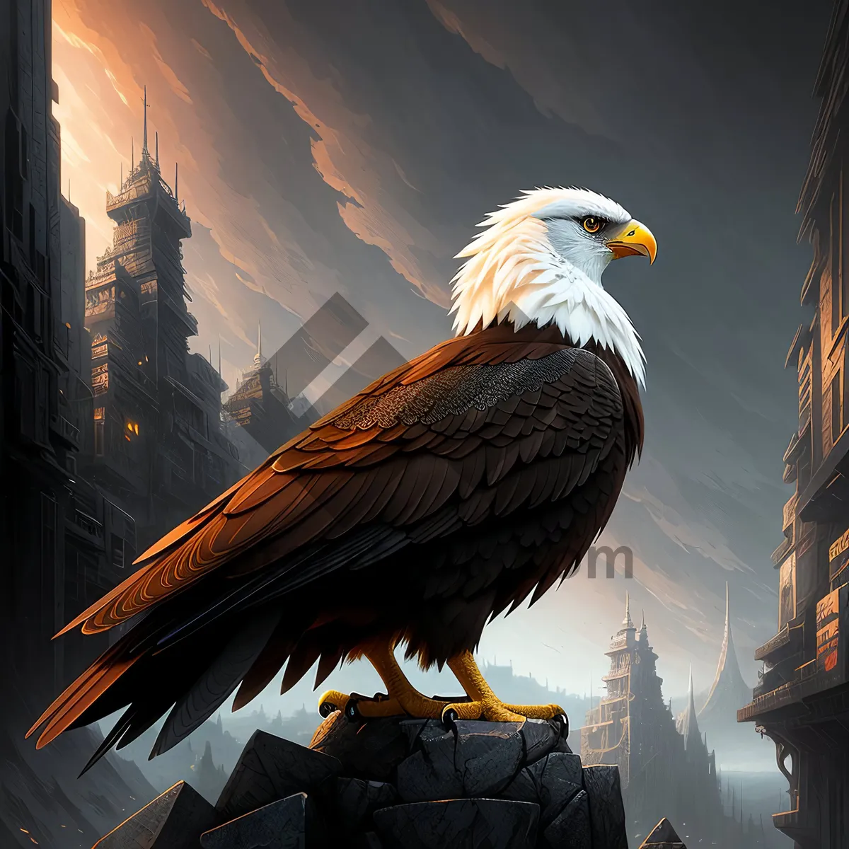 Picture of Majestic Hunter: Bald Eagle Soaring with Precision