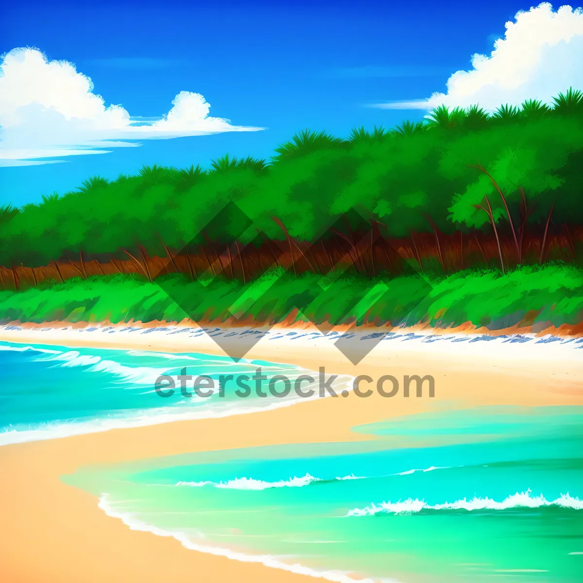 Picture of Serene Summer Seascape Under Sunny Skies