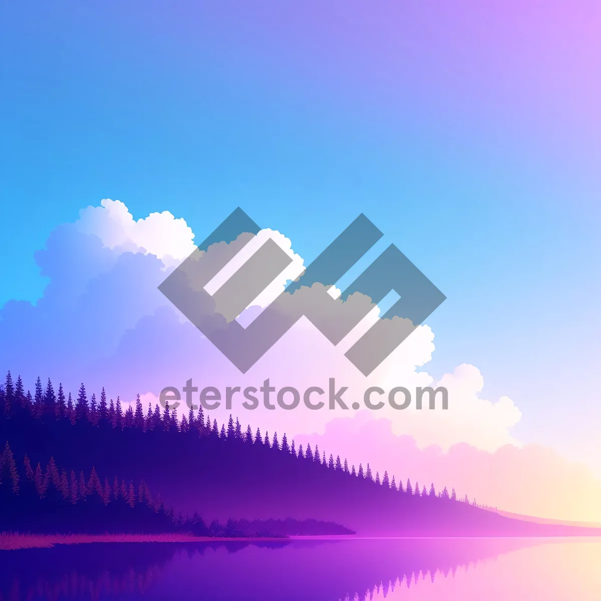 Picture of Vibrant Sky with Fluffy Clouds and Bright Sunlight