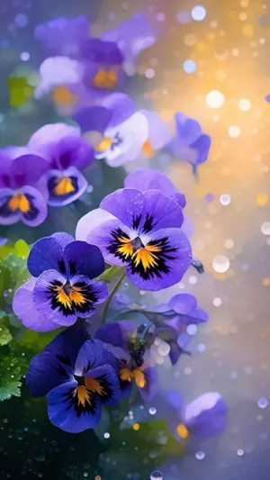 Yellow and Purple Viola Flowers in Bloom