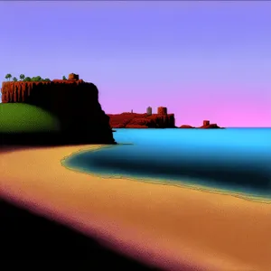 Serene Beach Horizon at Sunset